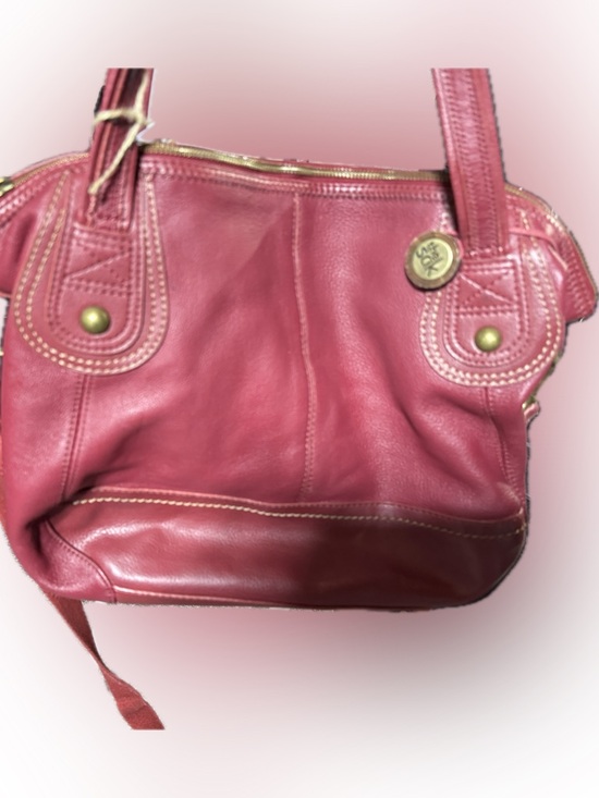 The Sak Handbags - P028- The sak Classic Red Leather Shoulder Bag with brass accents